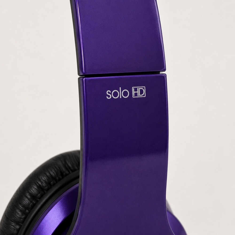 Beats Solo HD Purple wired on ear headphones, cable & case - Picture 6 of 7